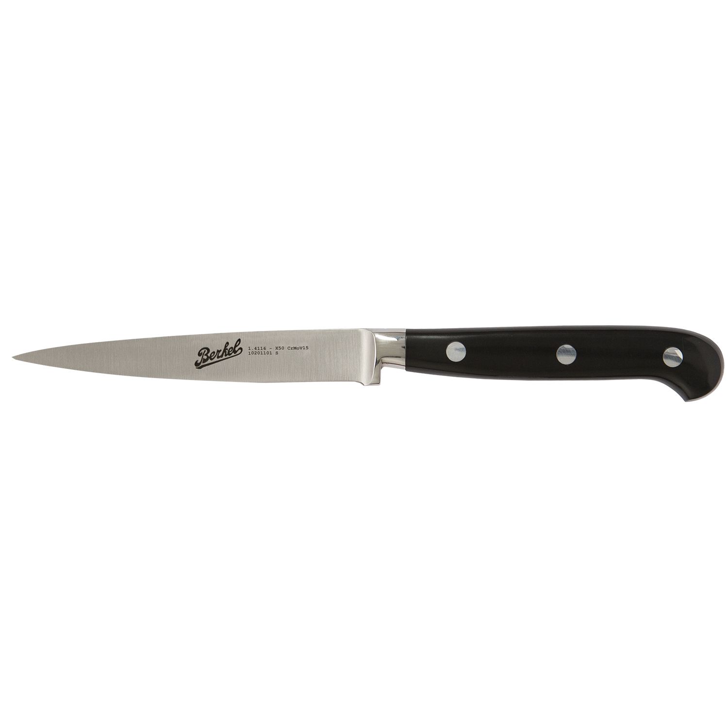 Paring knife cm.11  Stainless Steel Berkel Adhoc Handle Glossy Black Resin